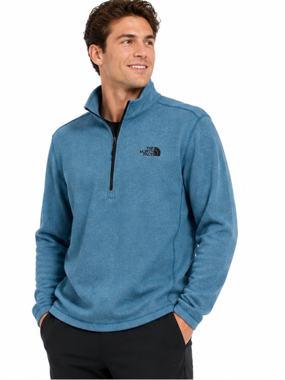 The North Face Men's 1/4-Zip Fleece Pullover blue size XL